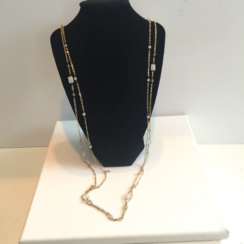 Talbots Layered Gold Tone Beaded Necklace